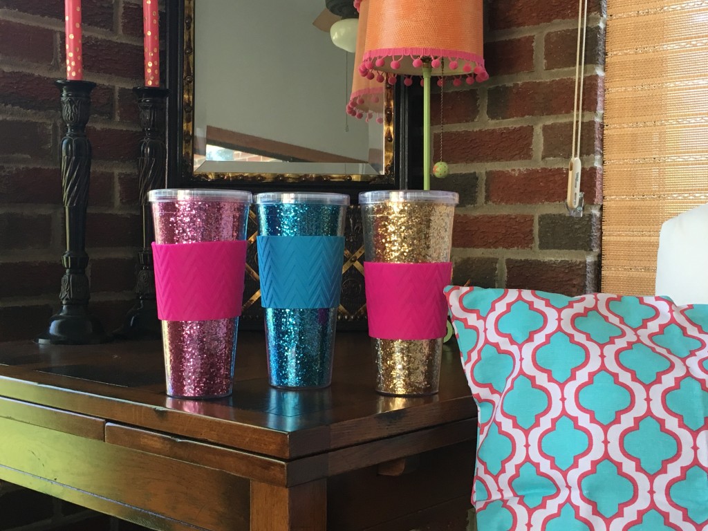 Glitter Double Wall Tumbler Aqua